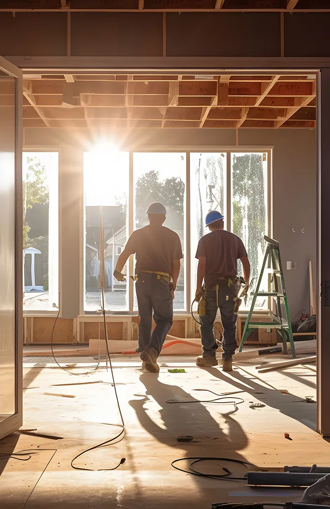 Handwerker auf einer Baustelle
